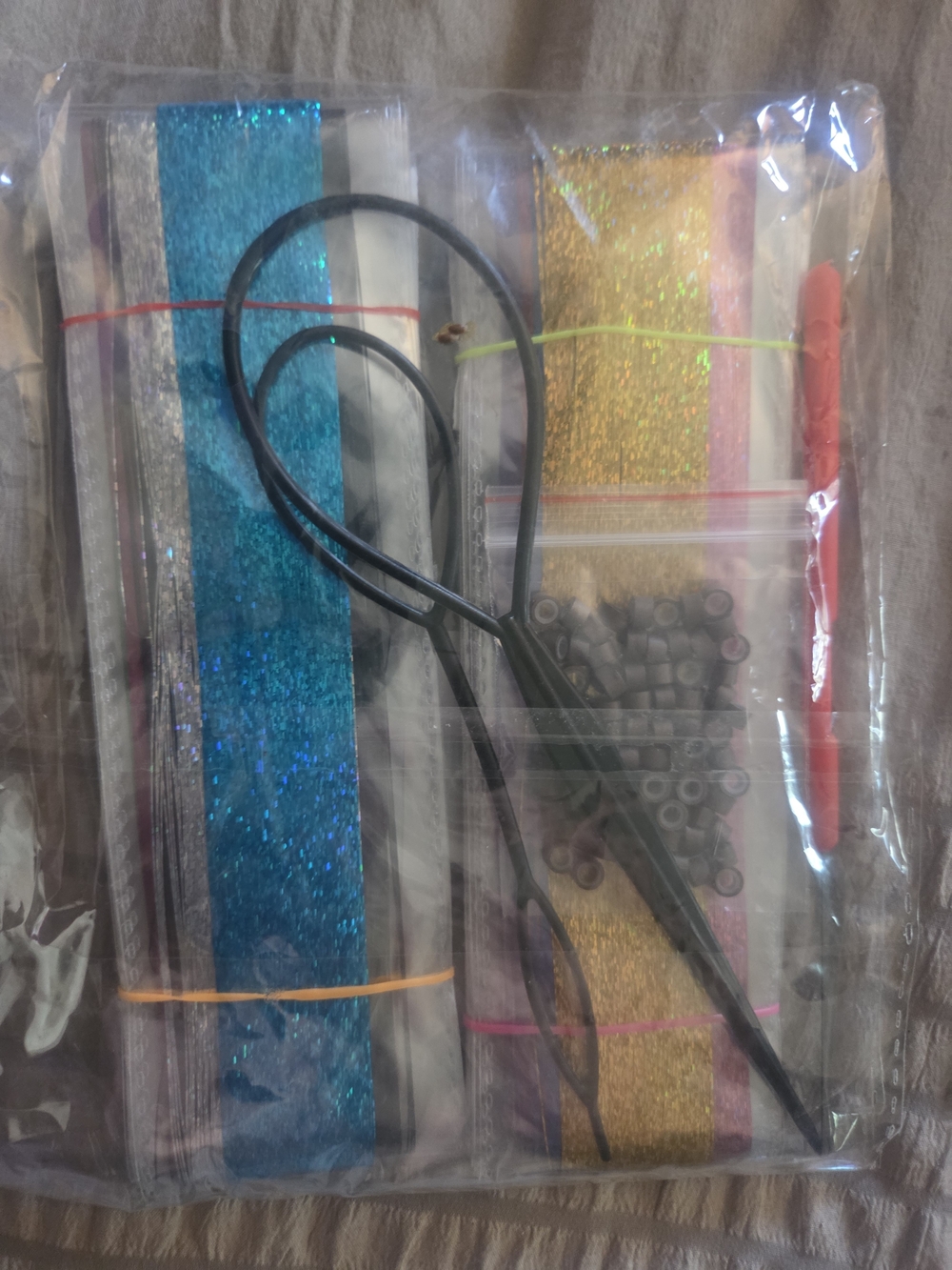 Craft Bead and Glitter Hair Extension Kit with Tools